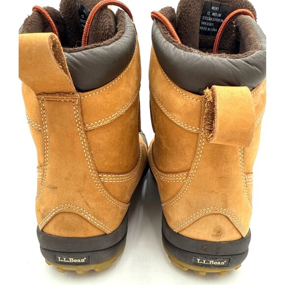 LL Bean Mens 12M Brown Leather Primaloft Storm Chaser Winter Duck Boots TEK 2.0 - Picture 9 of 16